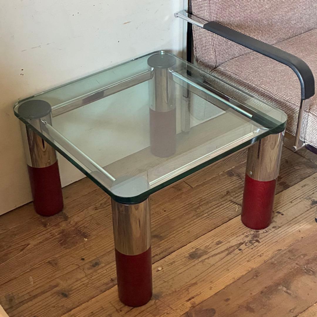 ヴィンテージ ガラステーブル ミッドセンチュリー スペースエイジ