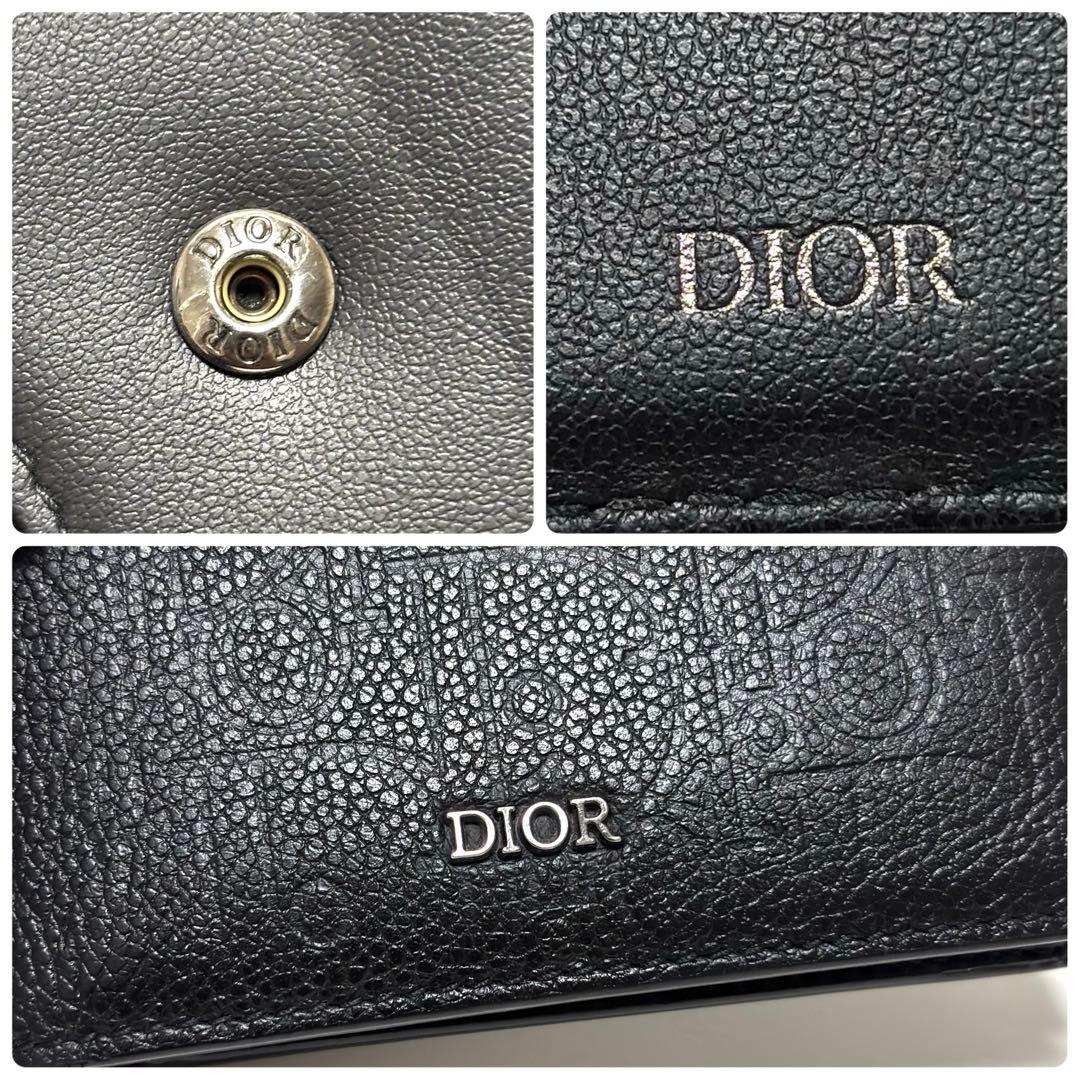 499✨極美品✨Dior ディオール 二つ折り財布 グラビティ レザー ブラック
