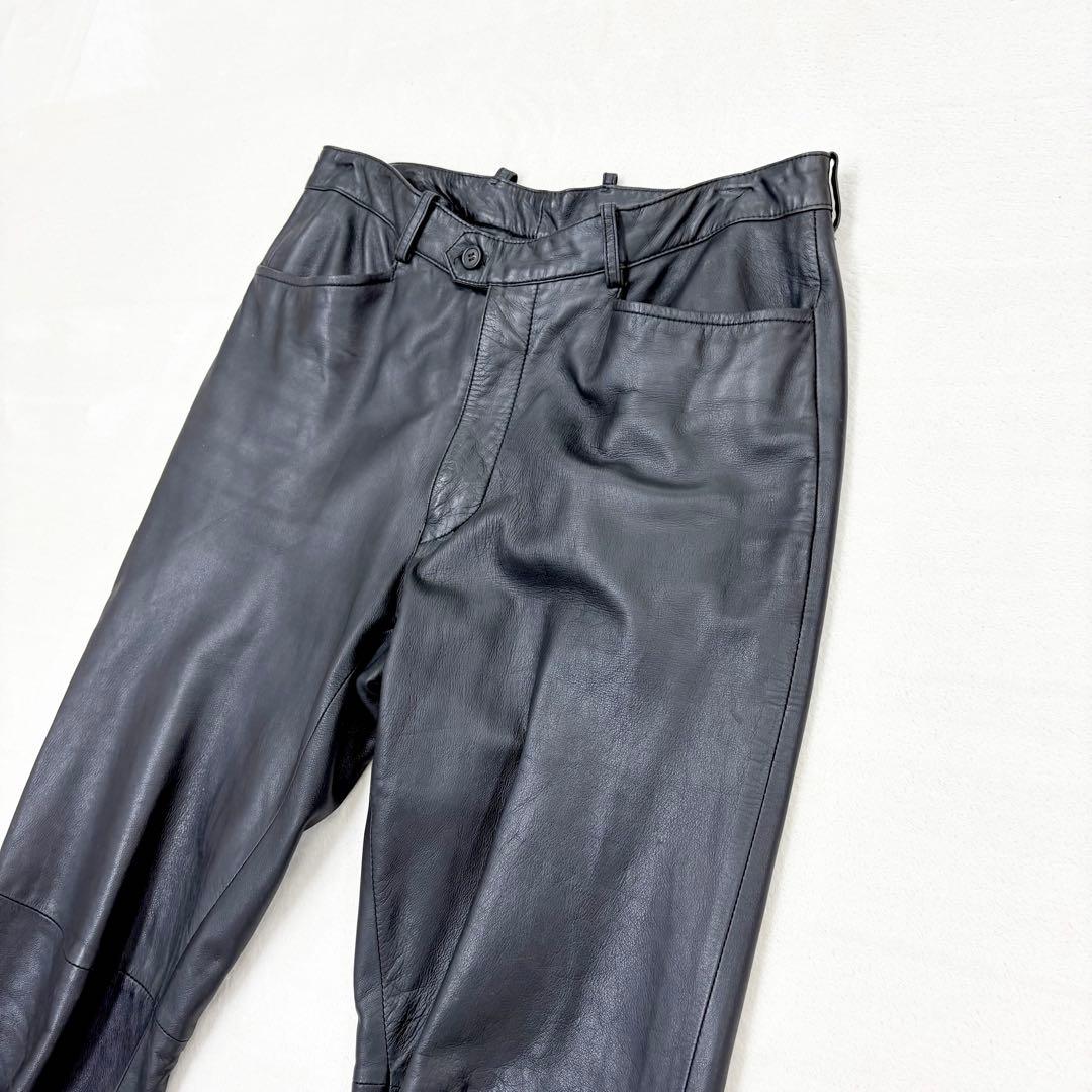 美品✨ポールスミス　メンズレザーパンツ　超柔らか羊革　ラムレザー　希少XL 黒