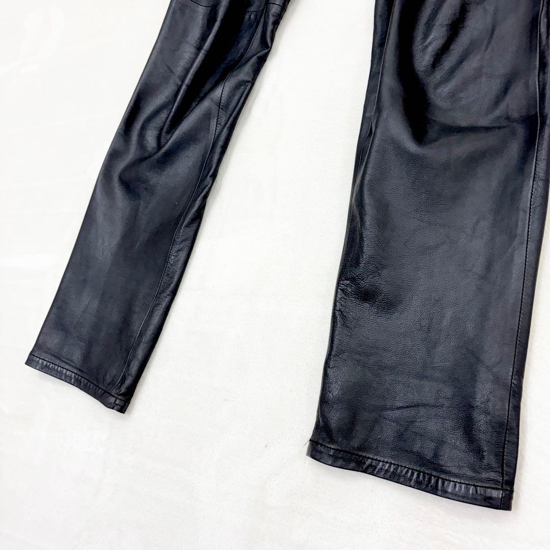 美品✨ポールスミス　メンズレザーパンツ　超柔らか羊革　ラムレザー　希少XL 黒
