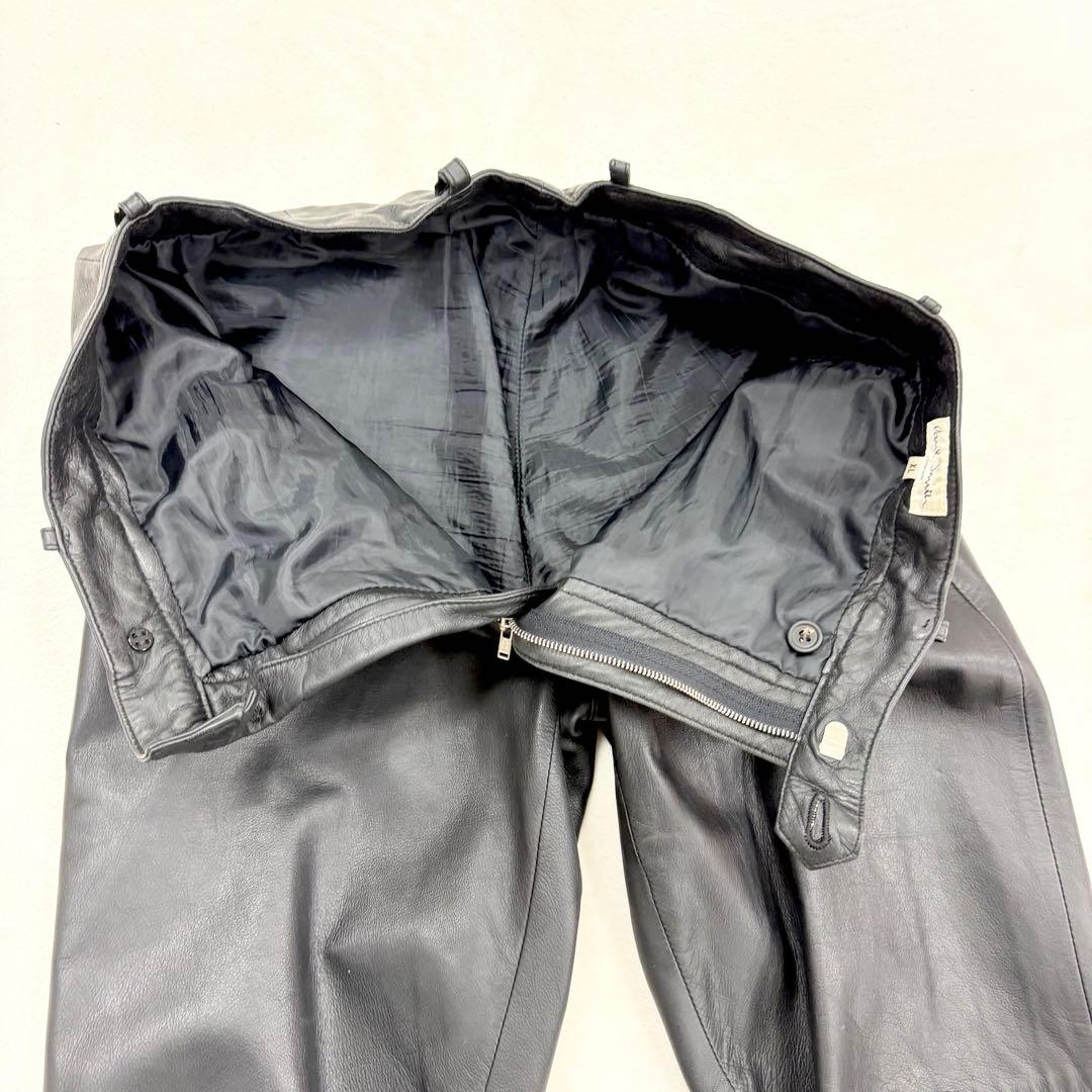 美品✨ポールスミス　メンズレザーパンツ　超柔らか羊革　ラムレザー　希少XL 黒