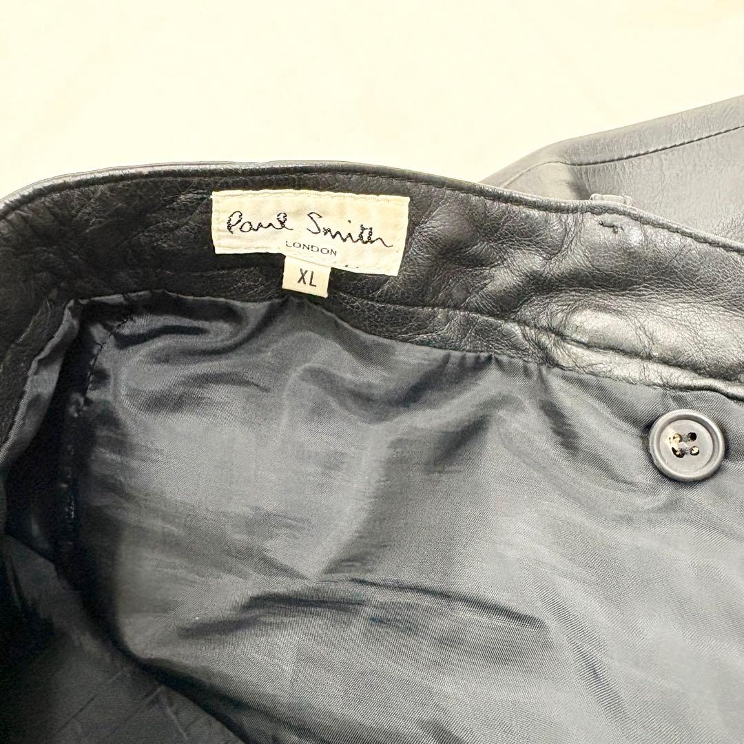 美品✨ポールスミス　メンズレザーパンツ　超柔らか羊革　ラムレザー　希少XL 黒
