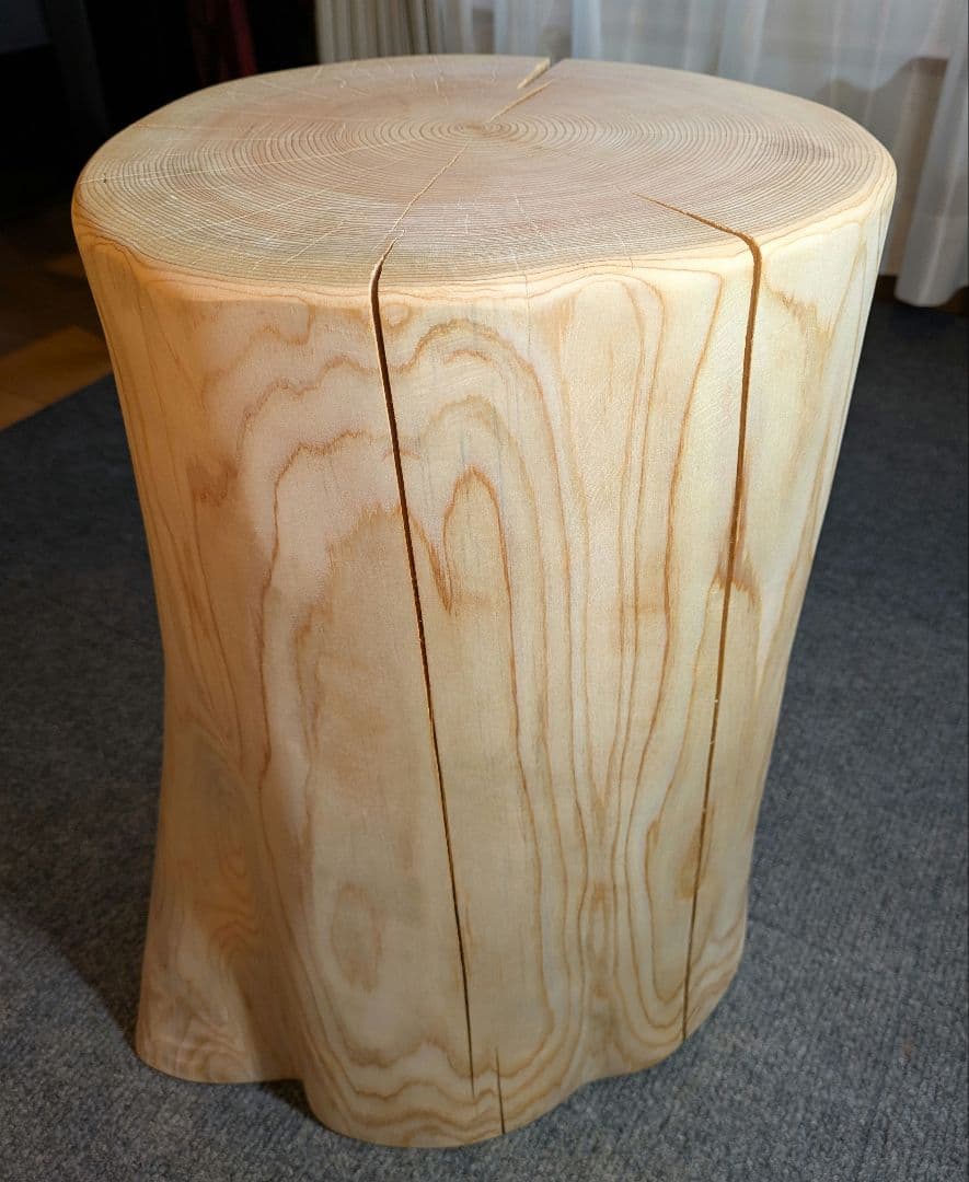 檜　切り株　丸太　椅子　スツール　 高さ約42.5cm
