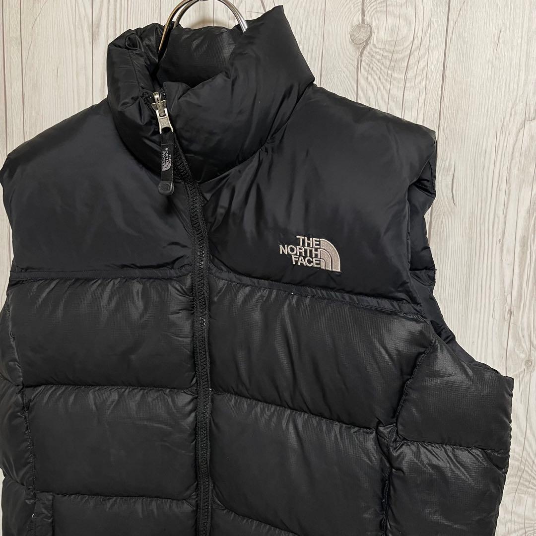ノースフェイス　ダウンベスト　700フィル　レディースXL　95ブラック黒　古着