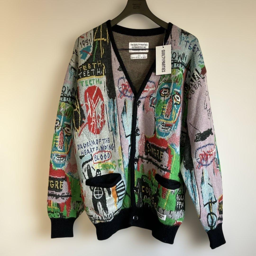 新品 WACKOMARIA ワコマリア バスキア モヘア カーディガン M