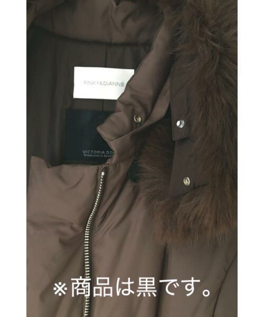 ファー付きダブルブレストロングダウンジャケット