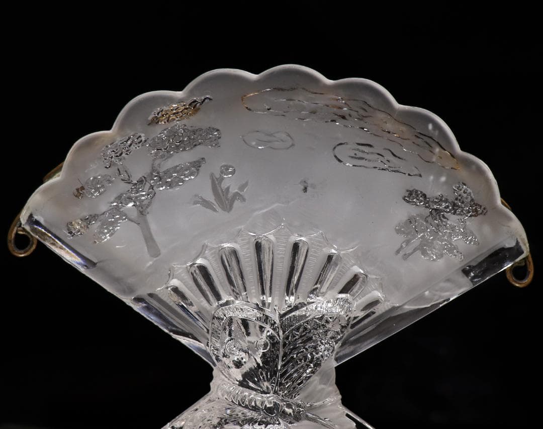 オールド・バカラ 1878年頃 ジャポニスム オパールセント バタフライ文花瓶