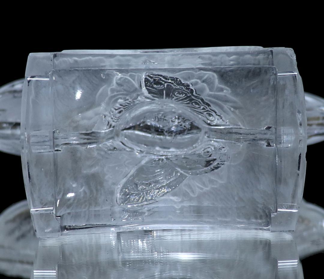 オールド・バカラ 1878年頃 ジャポニスム オパールセント バタフライ文花瓶