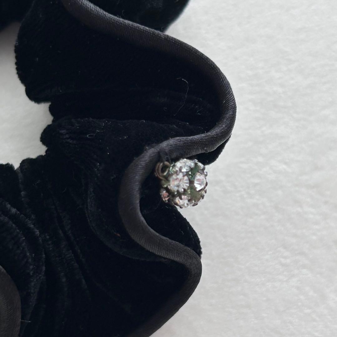 アレクサンドルドゥパリ ベロアビジュー スワロフスキー シュシュ 黒