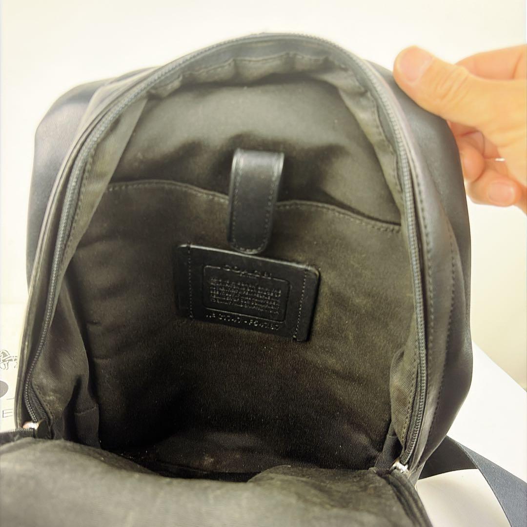 COACH コーチ レザー　PVC クロスボディバッグ シグネチャー　黒