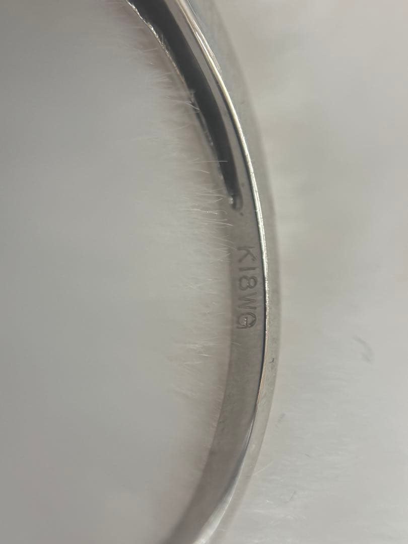 k18wg 0.15ct 1.7g ダイヤリング