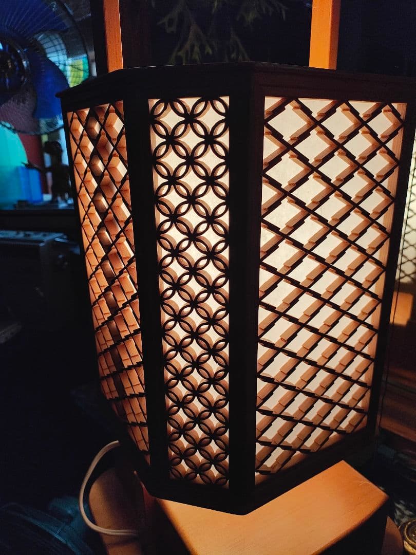 和の美しき照明 天然木 組子細工 和風木製フロアライト 行灯 古民家 和モダン