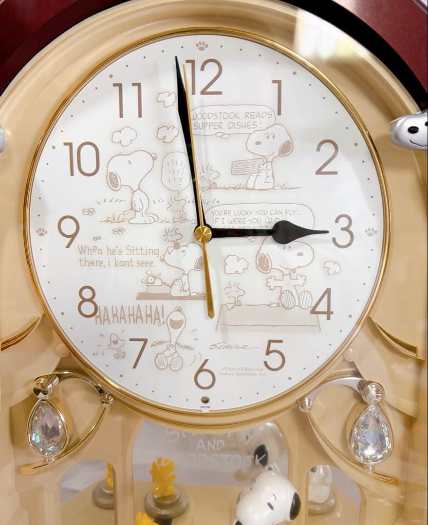 希少 リズム　RHYTHM 4MH778-M スヌーピー 掛時計 からくり時計