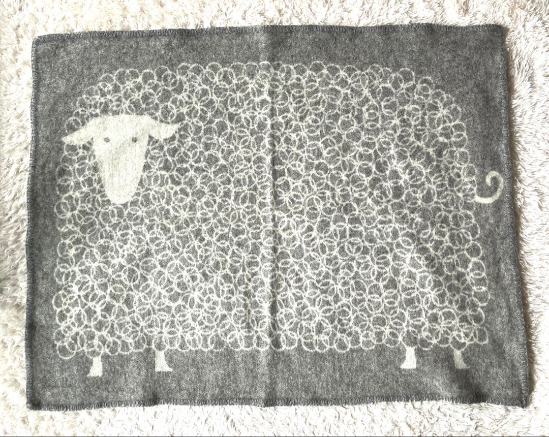 ラプアンカンクリ ブランケット 膝掛け 羊 グレー 鈴木マサル