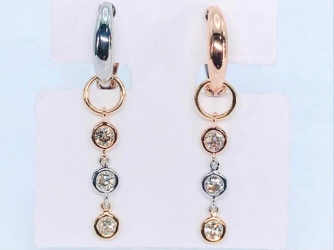 Χmasセール★GSTV k18ピアリングチャーム ダイヤモンド