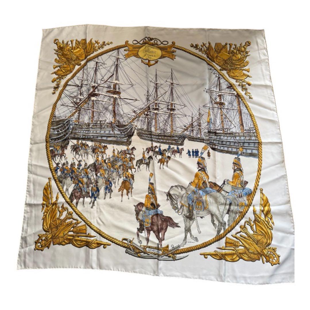 エルメス 海軍と騎馬軍団のイラスト スカーフ