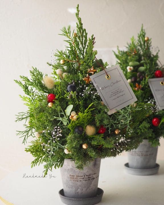 本物みたいなクリスマスツリー　ハンドメイド　ヒムロスギ　モミの木
