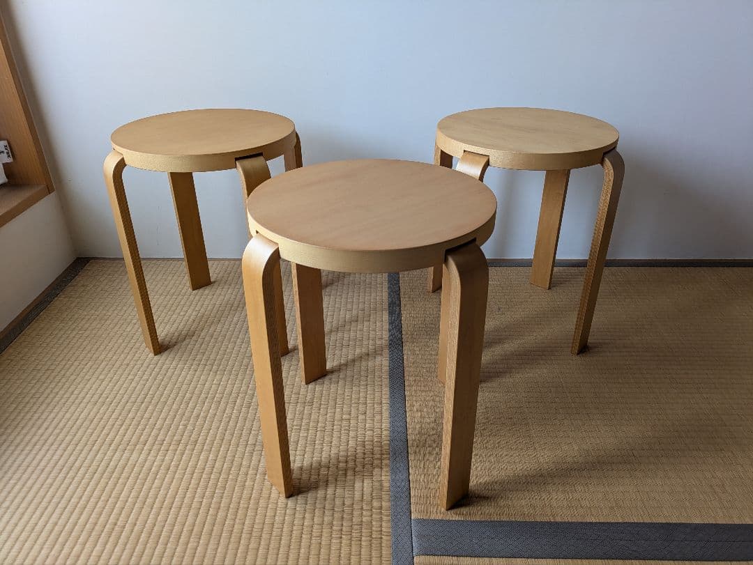 カンディハウス　スツール111S 矢萩喜從郎デザイン 3脚セット