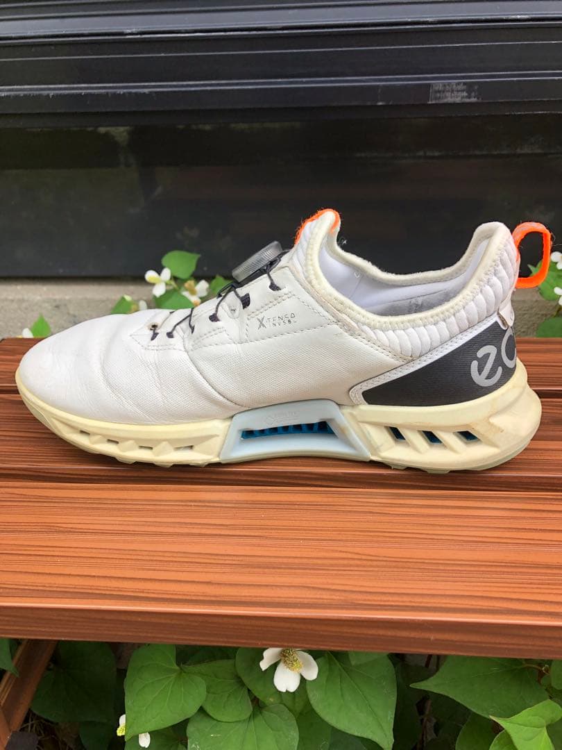 343番美品ECCOゴルフシューズ39 24.5cmスパイクレスGORE-TEX