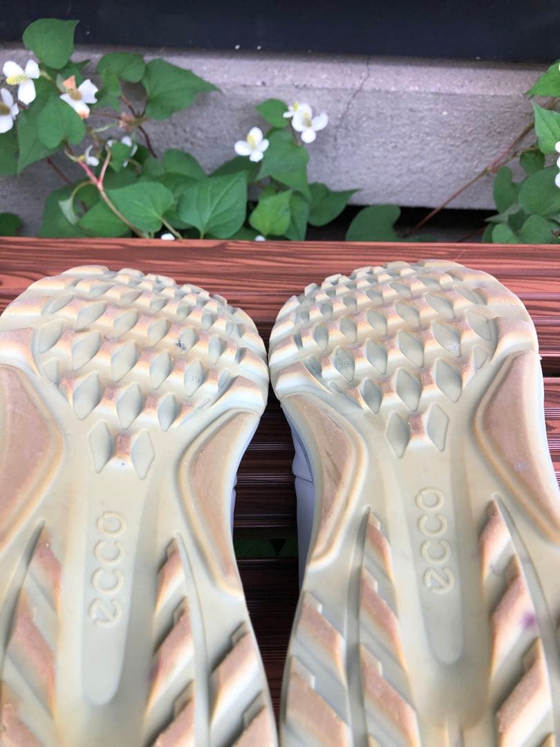 343番美品ECCOゴルフシューズ39 24.5cmスパイクレスGORE-TEX