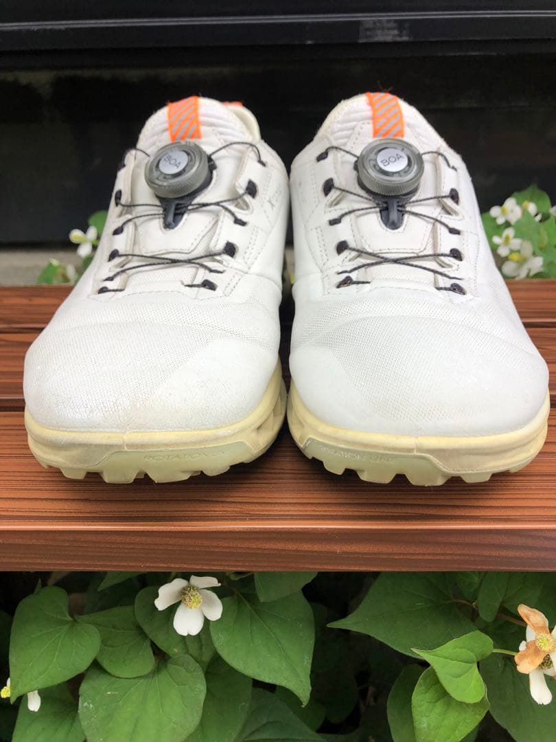 343番美品ECCOゴルフシューズ39 24.5cmスパイクレスGORE-TEX