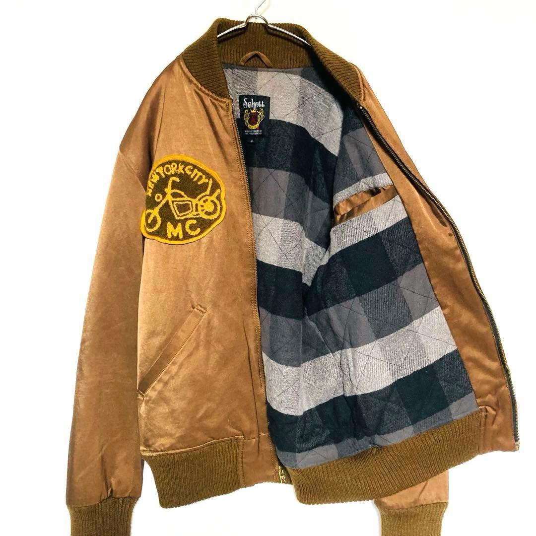 Schott ナイロンツイル フライトジャケット ワッペン 短丈 S（M相当）