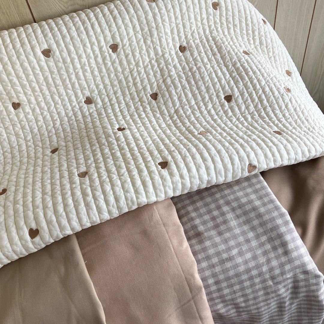 ヌビ フリル レッスンバッグ ブラウン ハート イブル 入園入学 ベージュ 韓国