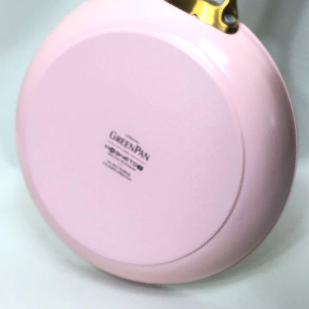 未使用 Green Pan パドヴァフライパン 26cm ピンク ガラス蓋付き