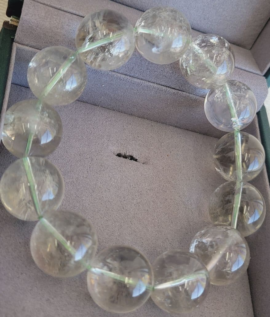 ！秘蔵極上石！究極入手困難！ウラル産！激レア！グリーンレムリアン水晶ブレスレット