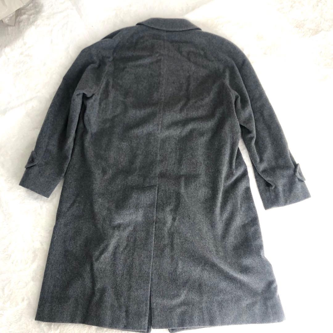 高級 バーバリー カシミヤ100% ステンカラー 貴重　シャドーホース　グレー