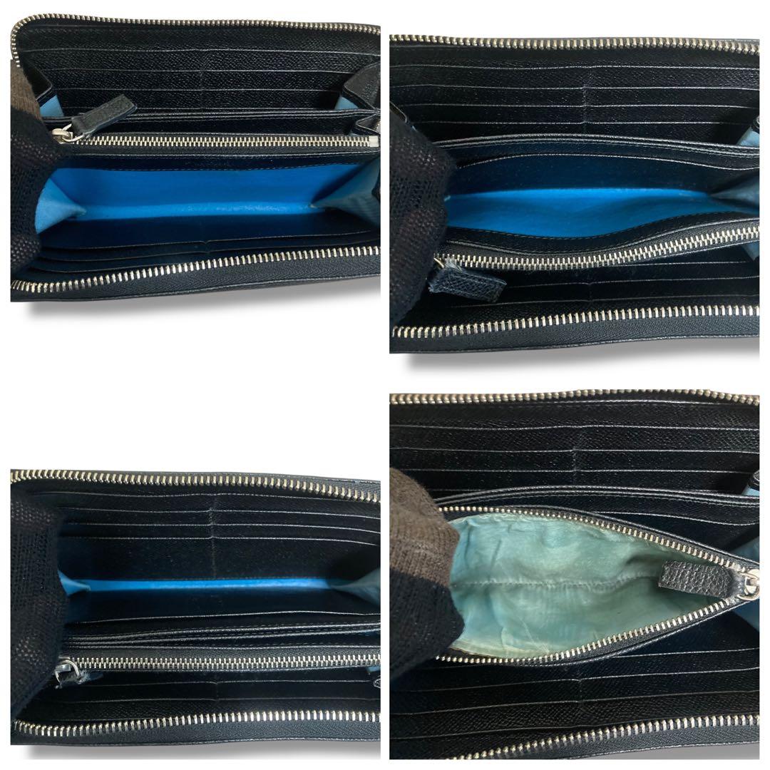 ブルガリ　長財布　ラウンドジップ　サークルロゴ　ブルガリマン　レザー　ブラック