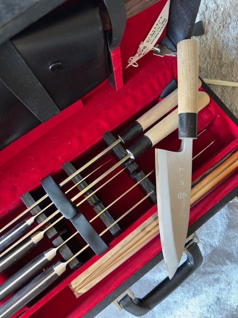 服部専門学校　包丁セット全種8本＋パレットナイフ＋菜箸2本+砥石　堺刀司