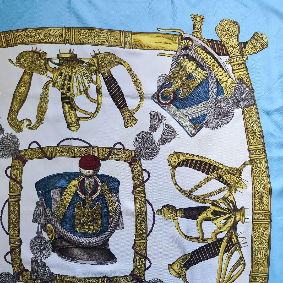 【未使用級】エルメス カレ90 GRAND UNIFORME 壮大な制服 ブルー