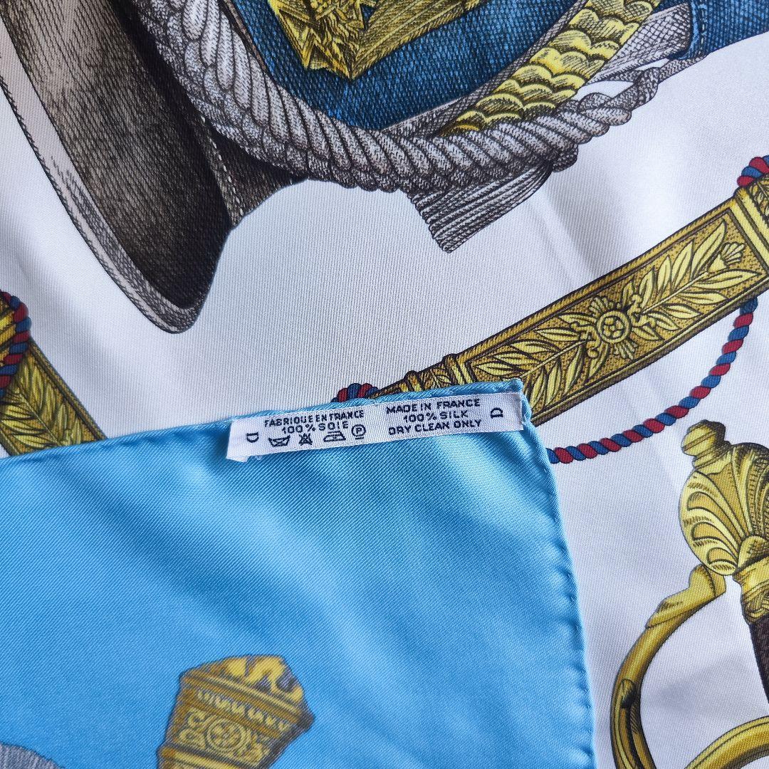 【未使用級】エルメス カレ90 GRAND UNIFORME 壮大な制服 ブルー