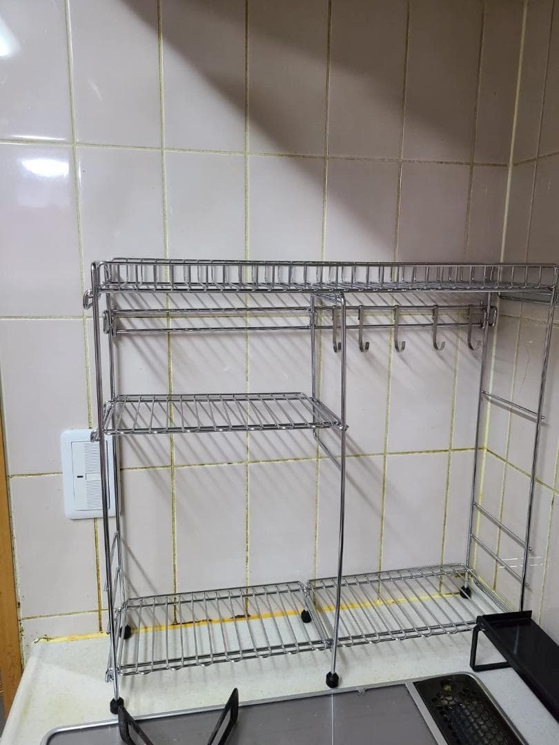 便利なコンロ横収納ラック 3段式 幅53×奥行15×高さ51cm 耐荷重5㎏