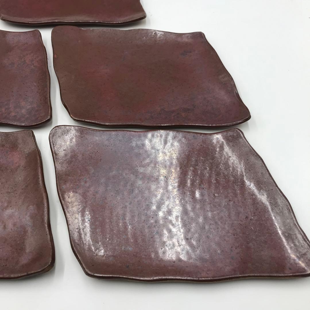 【唯一無二】【5枚セット】大炎窯　大館焼　26cm×20cm×2〜3cm菱形皿