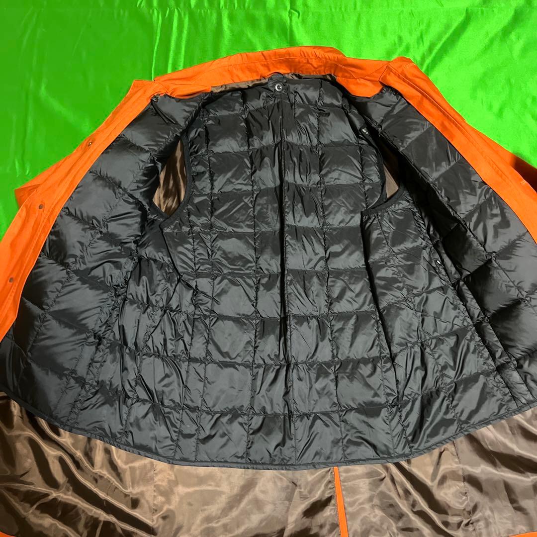 オレンジ ステンカラーコート