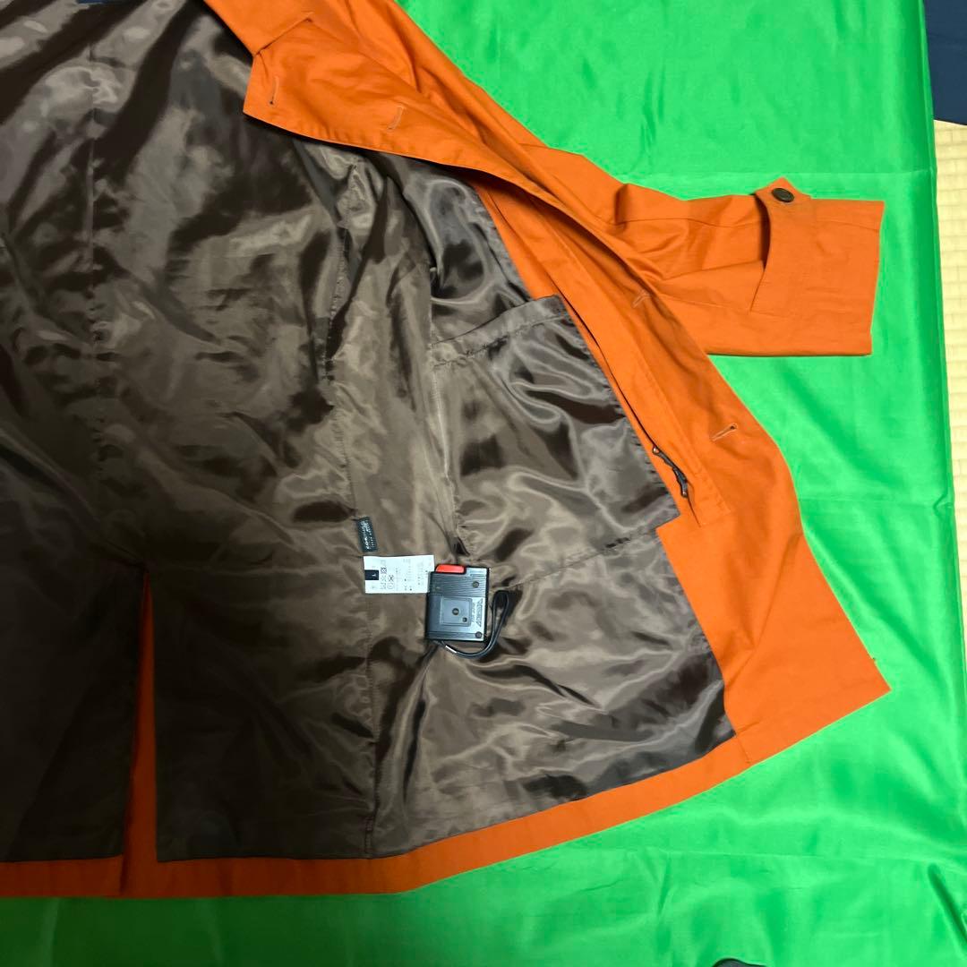 オレンジ ステンカラーコート