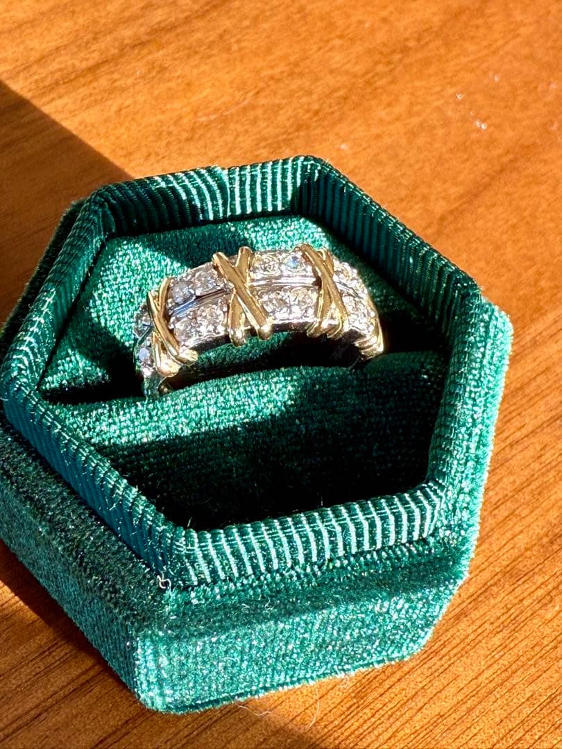 専用　ゴージャス　ダイヤモンド　pt900 プラチナ　k18 リング　13.5号