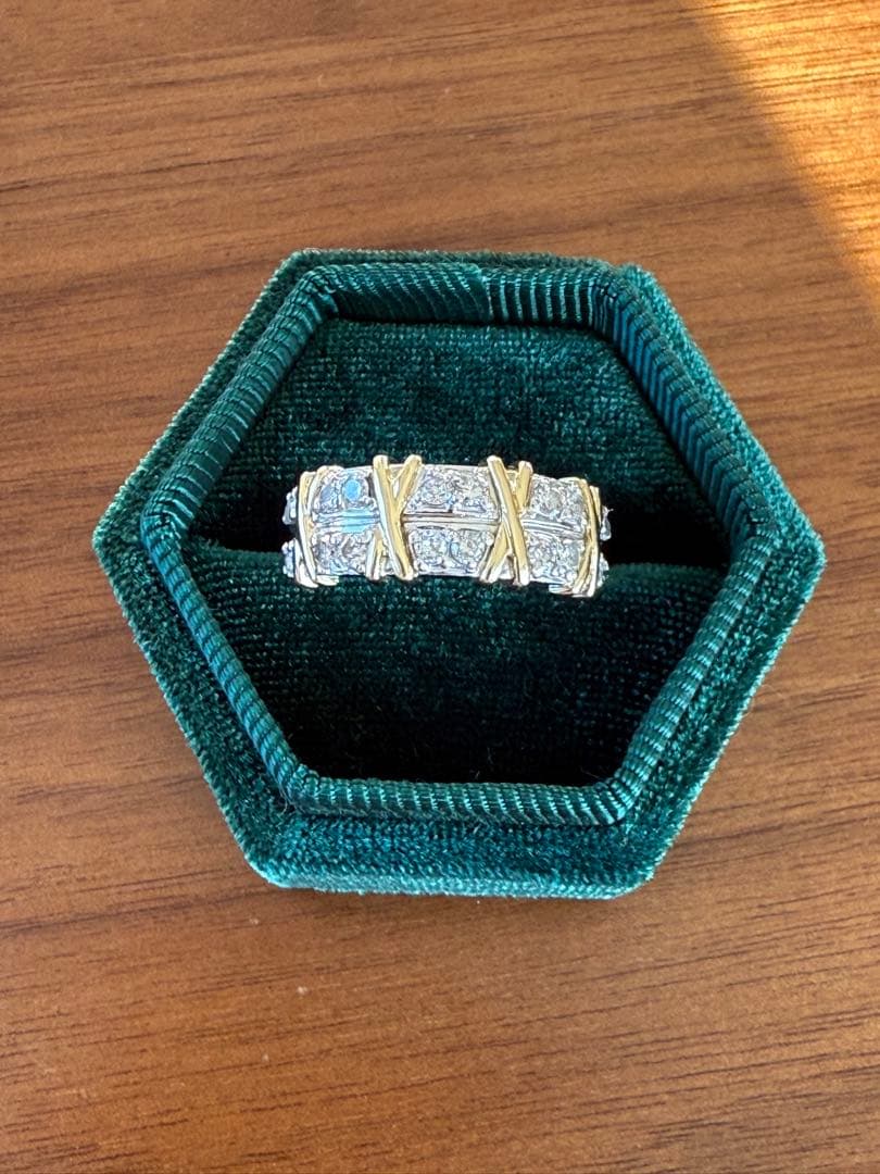 専用　ゴージャス　ダイヤモンド　pt900 プラチナ　k18 リング　13.5号