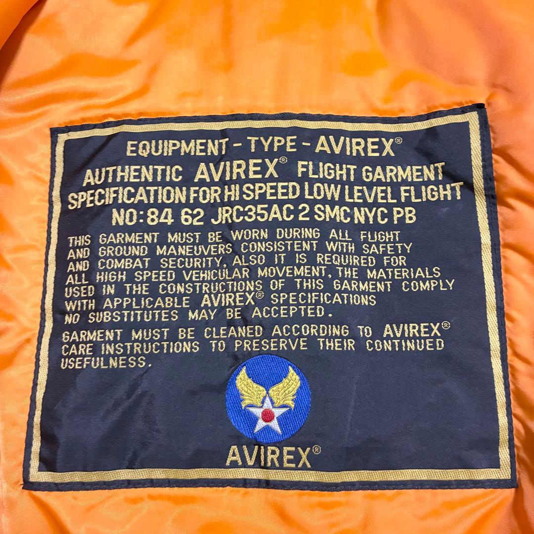 90s AVIREX XL コマーシャルロゴ アーチロゴ フライトジャケット