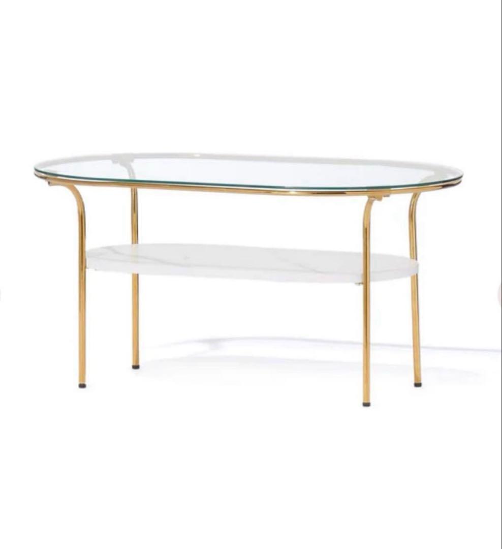 ゆ*様 Francfranc レガート コーヒーテーブル S ゴールド×マーブル