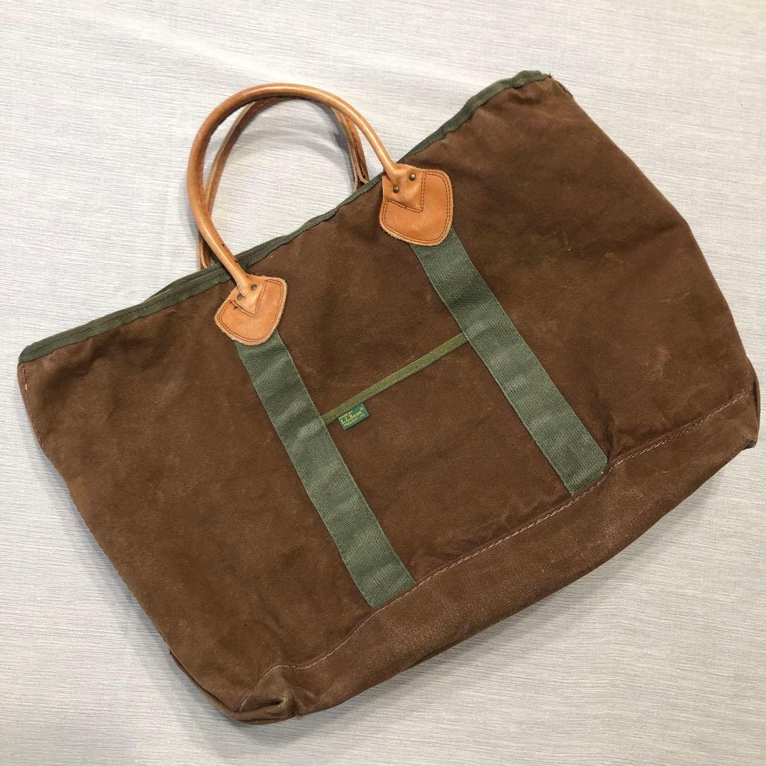 L.L.Bean キャンバス トートバッグ レザーハンドル ヴィンテージ