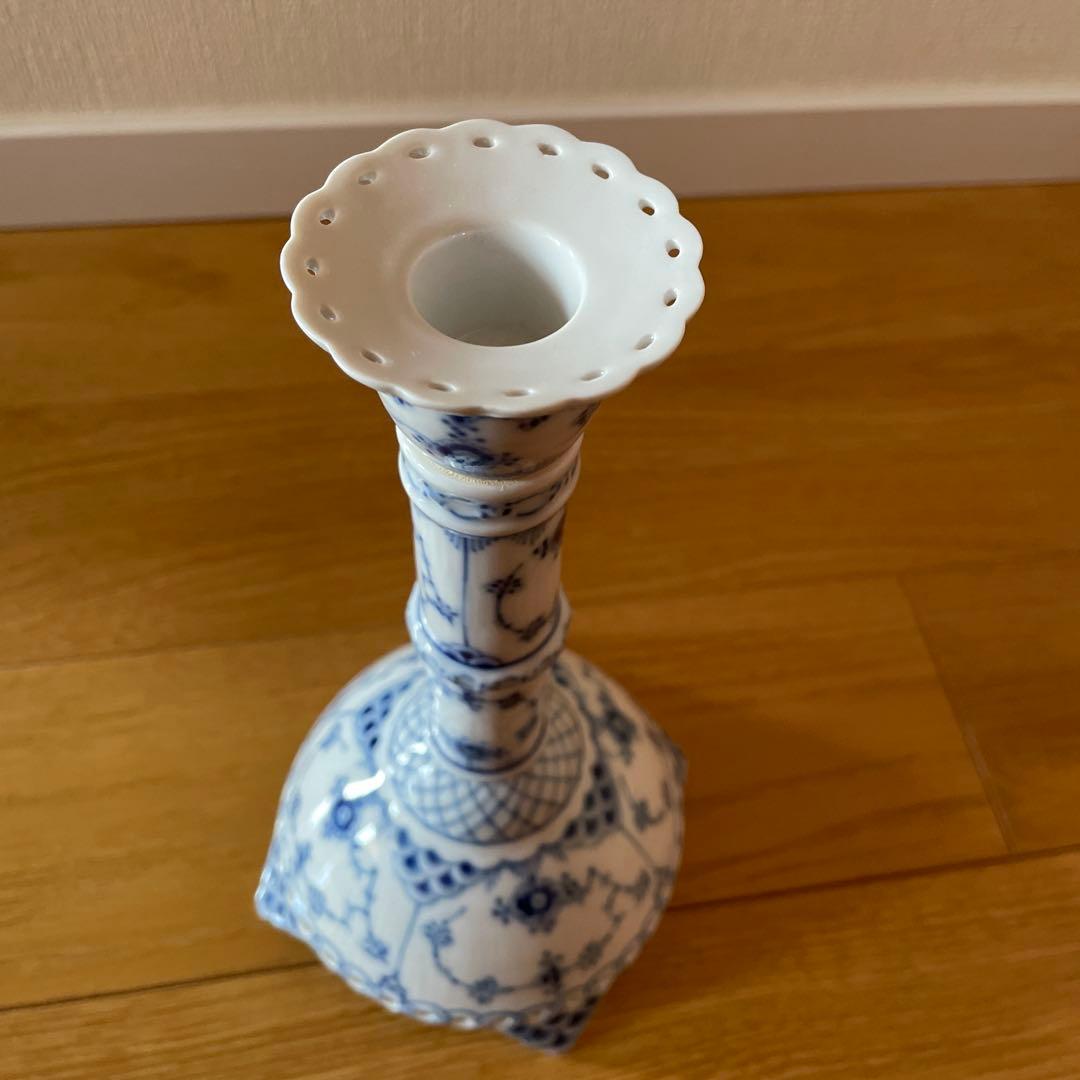 ロイヤルコペンハーゲン　ブルーフルテッドレースキャンドルスタンド　未使用品