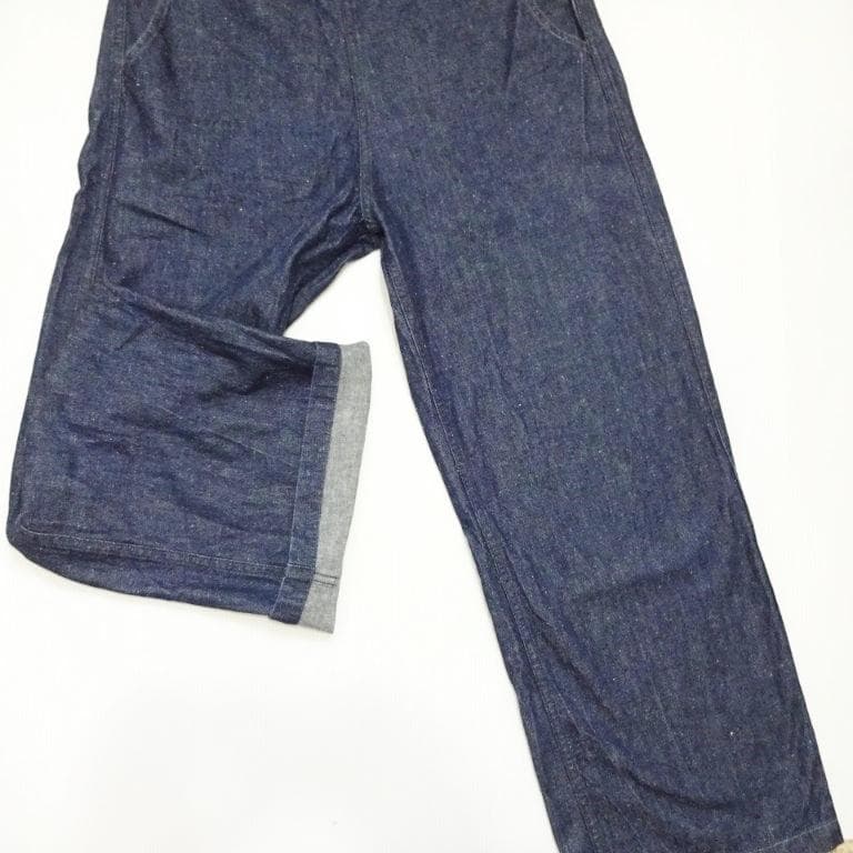 良品★　ジョンブル　ネイビーサロペットデニム　【M】　オーバーオール　濃紺