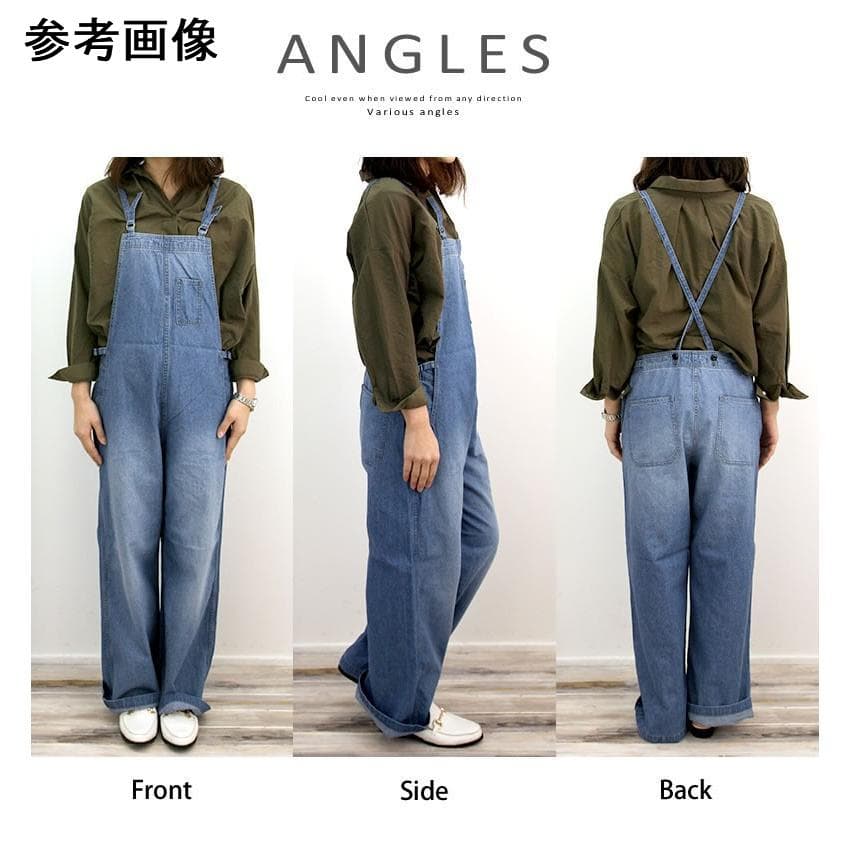 良品★　ジョンブル　ネイビーサロペットデニム　【M】　オーバーオール　濃紺