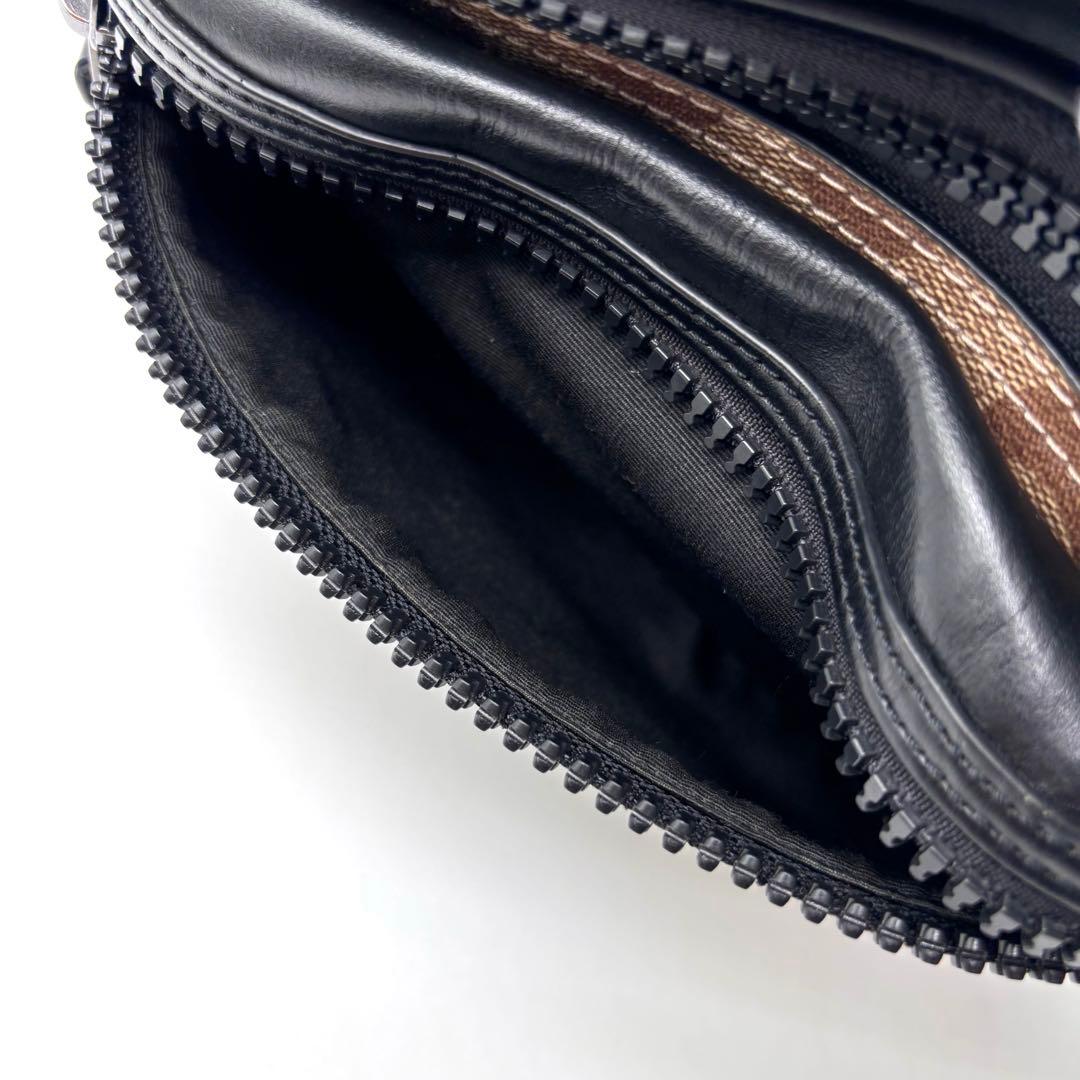 ✨良品✨ COACH　コーチ　ボディバッグ　シグネチャー　レザー　ウエストバッグ