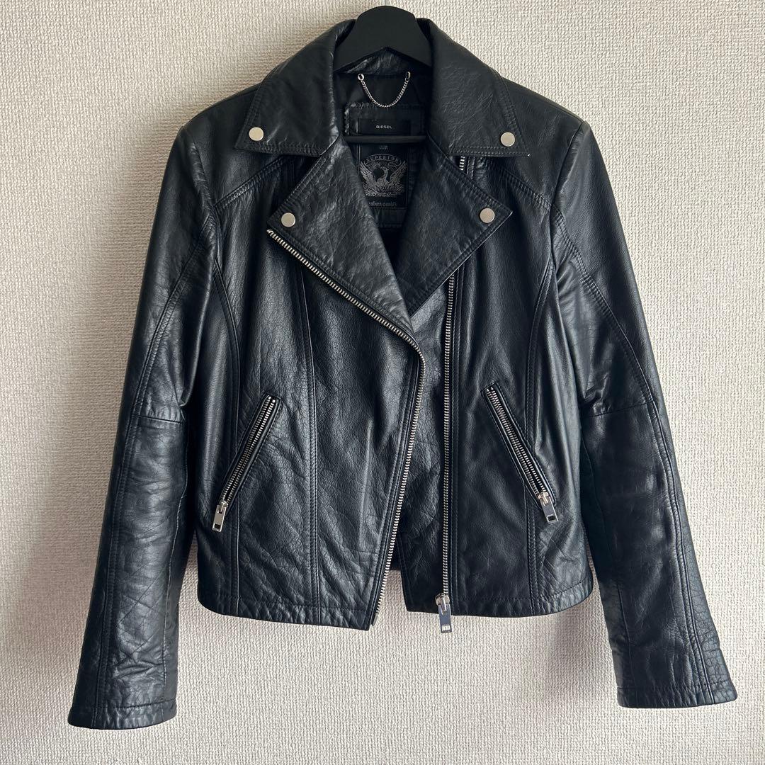 DIESEL ディーゼル ライダースジャケット レザージャケット 本革 ブラック