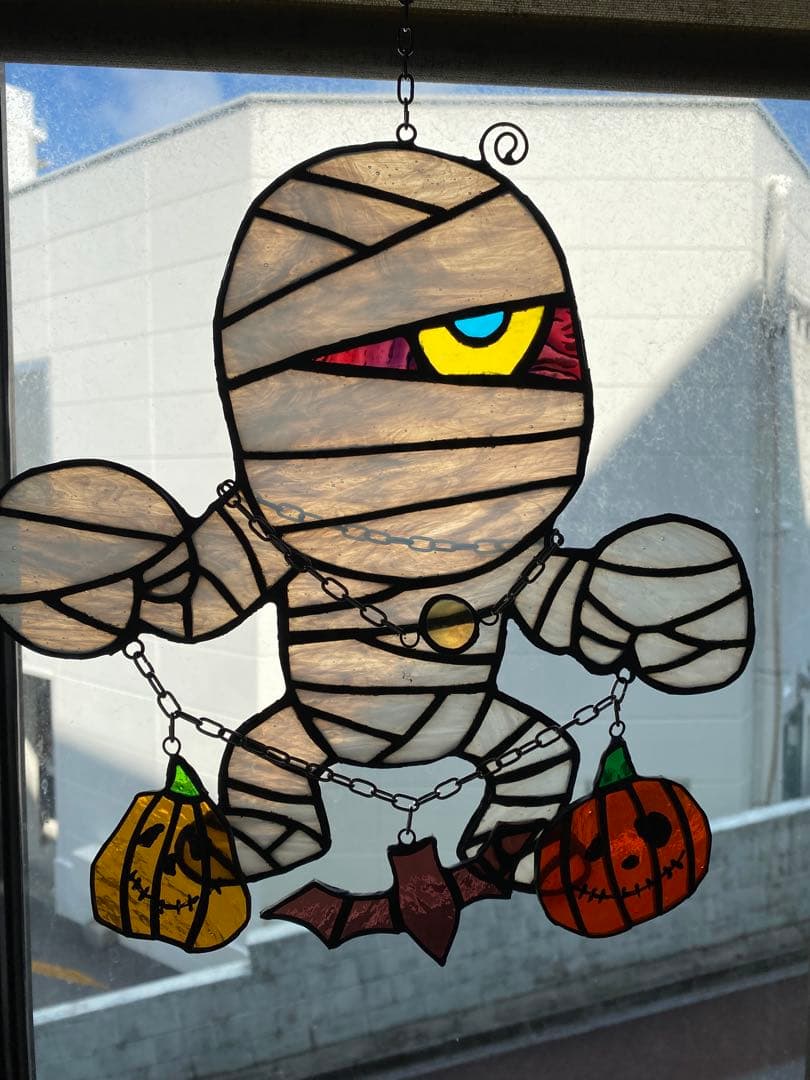 ステンドグラス　ハロウィン　ミイラ