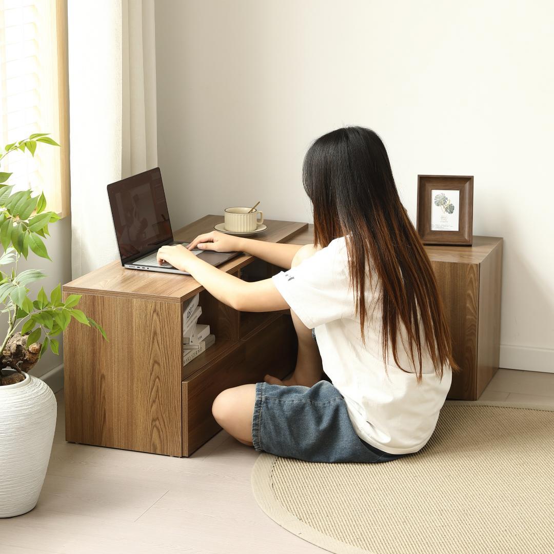 大人気！テレビ台 ローボード 収納 伸縮自由 幅95～169cmBrown